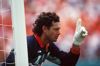 Michel Preud'homme in action for Belgium in 1993.