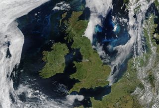 On June 17, 2018, satellites captured images of the United Kingdom and Ireland.