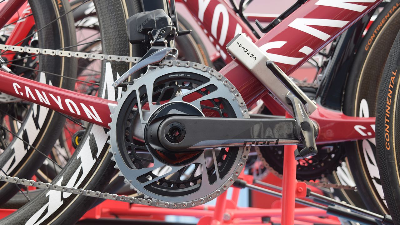 Katusha-Alpecin and Trek-Segafredo were both using the new SRAM RED eTap AXS groupsets