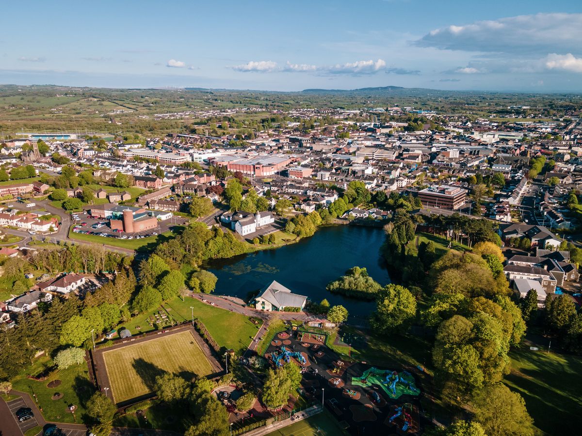 An aerial view of Ballymena, which is set to host the new i4C Centre