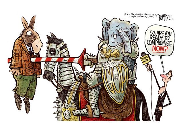 Political cartoon GOP midterm election compromise