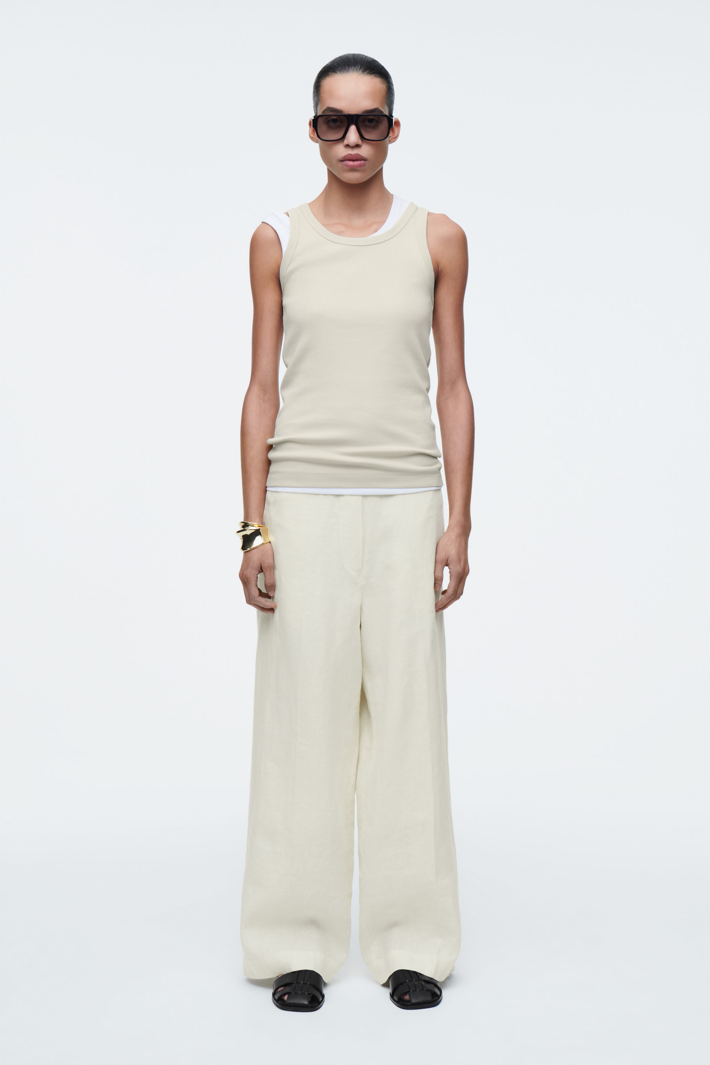 Straight-Leg Tailored Linen Trousers