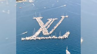 AI-generated Luis Vuitton logo made of boats