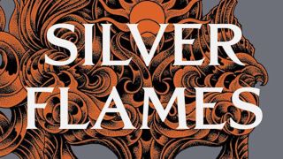 The words Silver Flames in white from the cover of A Court of Silver Flames