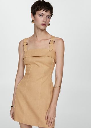Linen Dress With Buckle Straps