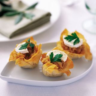 Filo Tarts with Caramelised Onions and Goats' Cheese