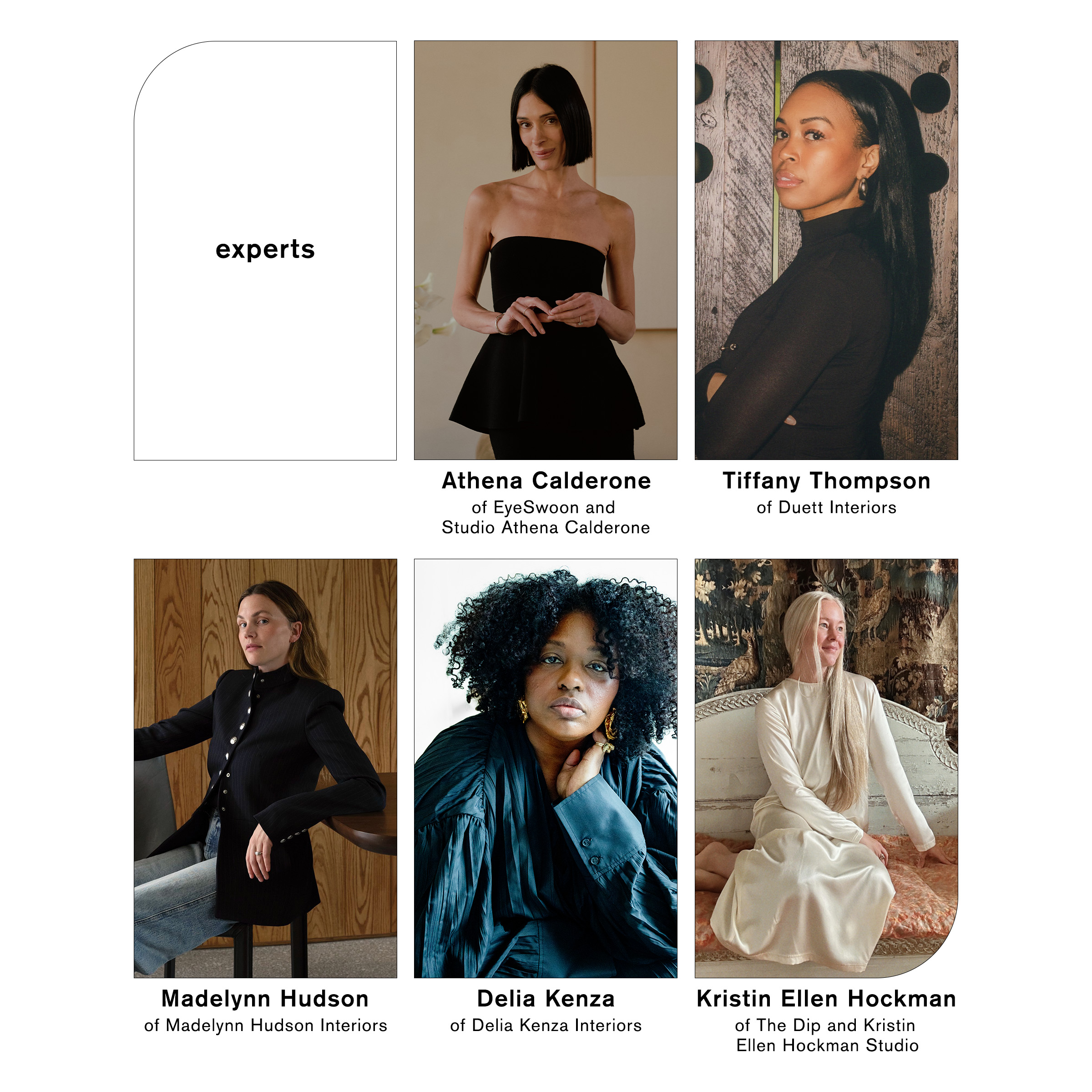 A collage of the five experts for this design report 2025.