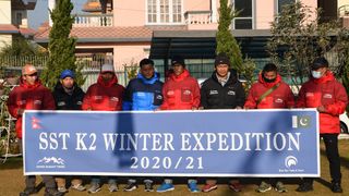 expedition team climbing K2