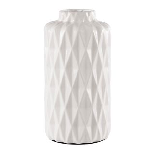 white cylindrical shape flower vase