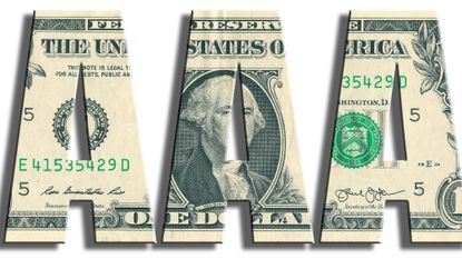 Three capital letter A's with US dollar texture, representing AAA or Triple A Credit rating