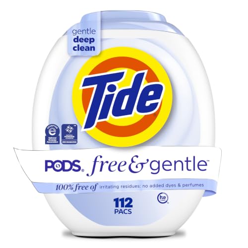 Tide Pods Free &amp;amp; Gentle Laundry Detergent Soap Pacs, 112 Count, Tide Pods Laundry Detergent, Laundry Detergent Pacs, Laundry Pods Detergent