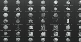 Library of 3D brushes