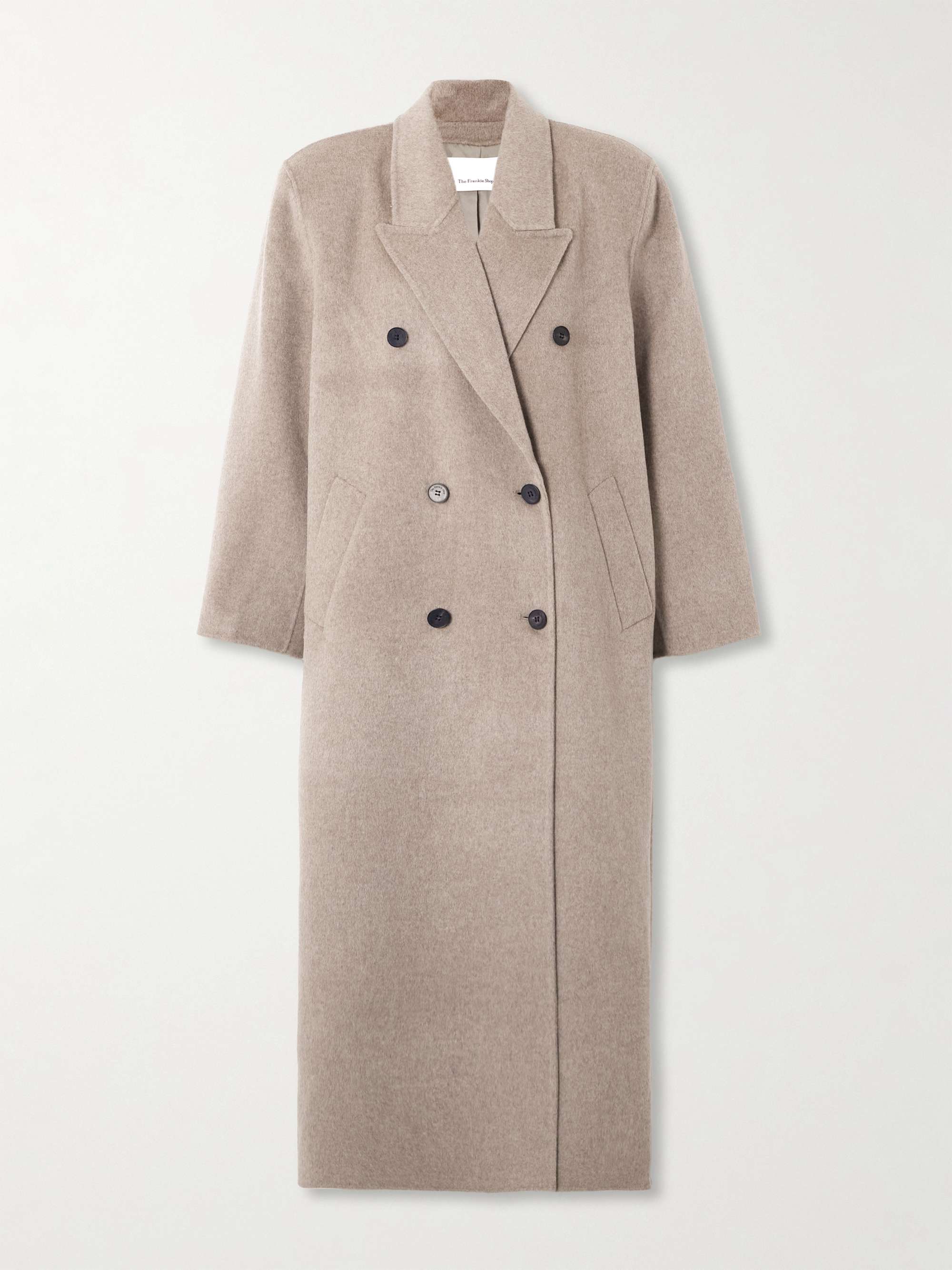 Gaia Oversized Double-Breasted Wool-Blend Coat
