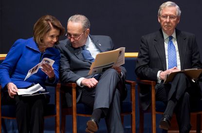 Nancy Pelosi, Chuck Schumer, and Mitch McConnell in 2017