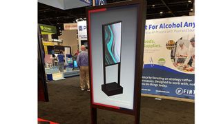 The new battery-powered kiosk solution on display at InfoComm.