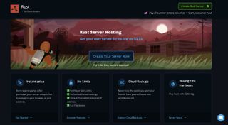 An image of Nodecraft's rust hosting page