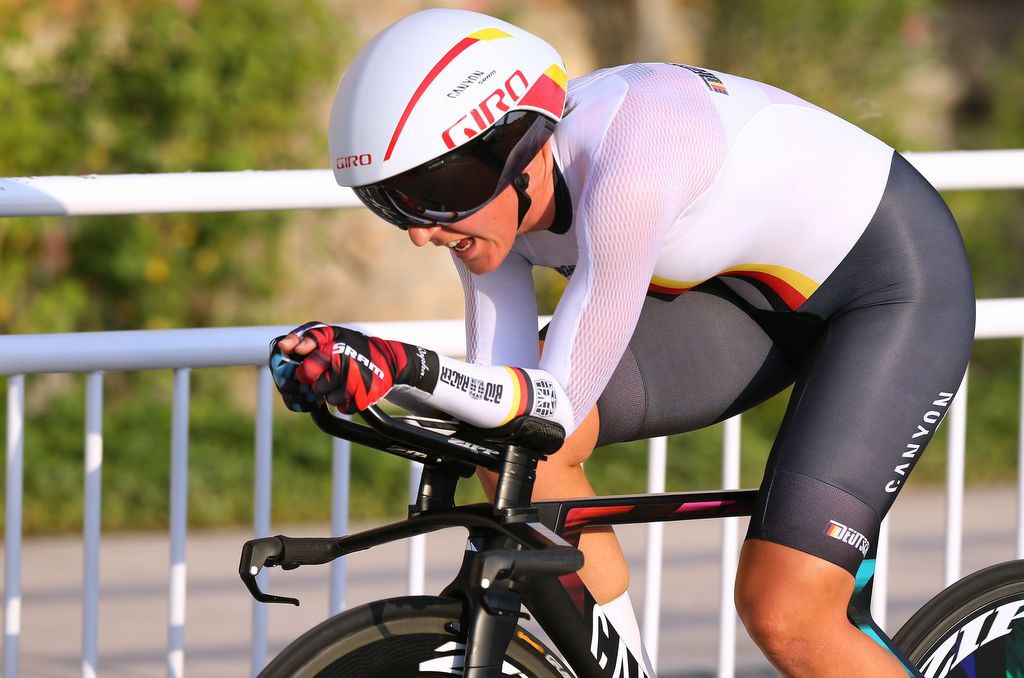 Former champion Lisa Brennauer (Germany) rides to sixth place