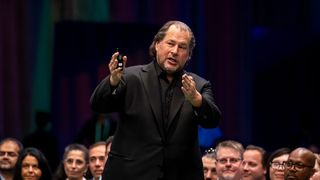 Marc Benioff, chief executive officer of Salesforce Inc., speaks during a keynote at the 2024 Dreamforce conference in San Francisco, California, US, on Tuesday, Sept. 17, 2024.