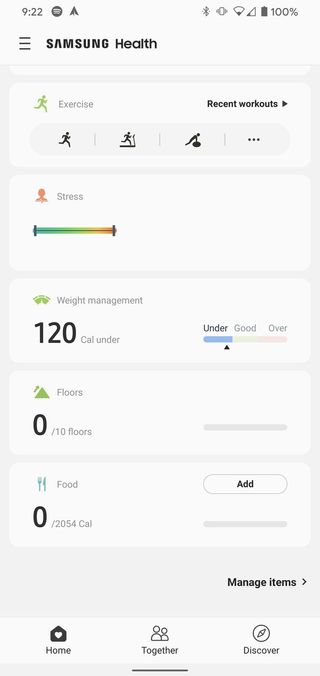 Samsung Health App Home