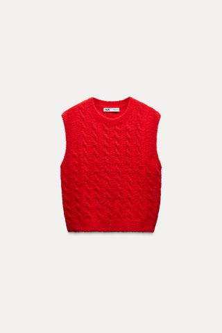 Soft Touch Cable Knit Sweater Vest