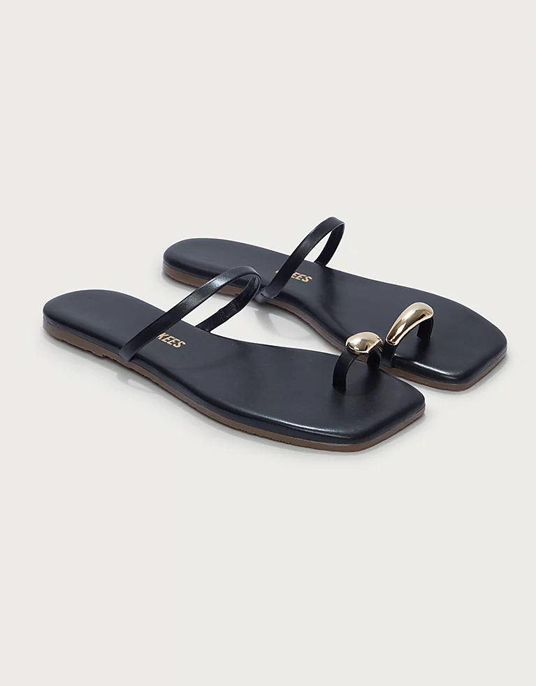 Tkees Colette Gold Toe-Post Sandals | the White Company