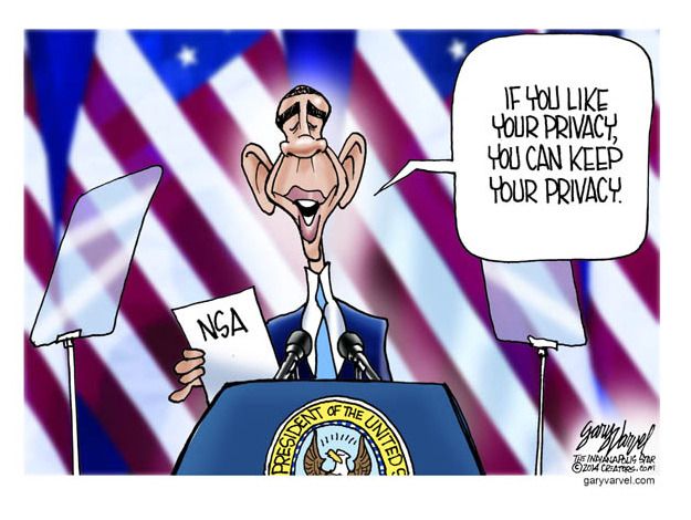 Obama cartoon NSA policy