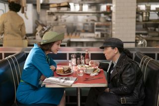 Rachel Brosnahan and Alex Borstein in The Marvelous Mrs. Maisel