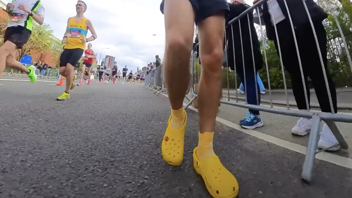 British runner breaks world record for a marathon in Crocs