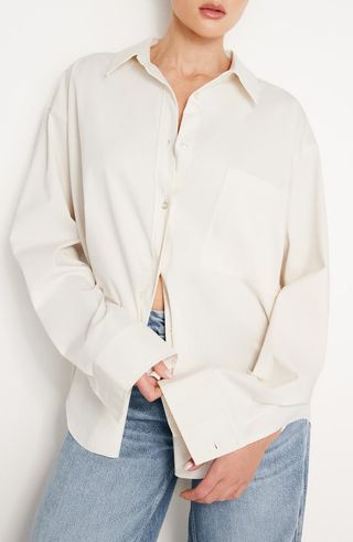 Stretch Poplin Button-Up Shirt