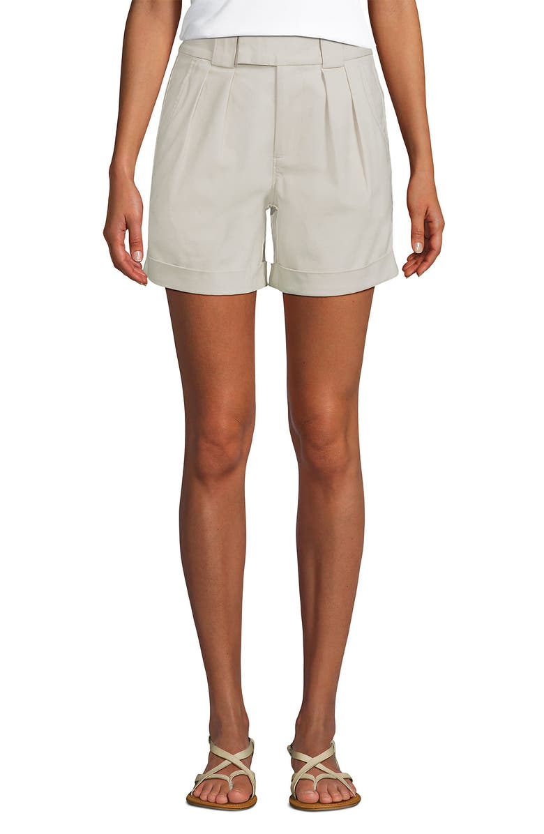 Chino High Rise Pleated 7" Shorts