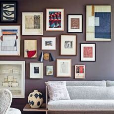 Aubergine walls with gallery wall
