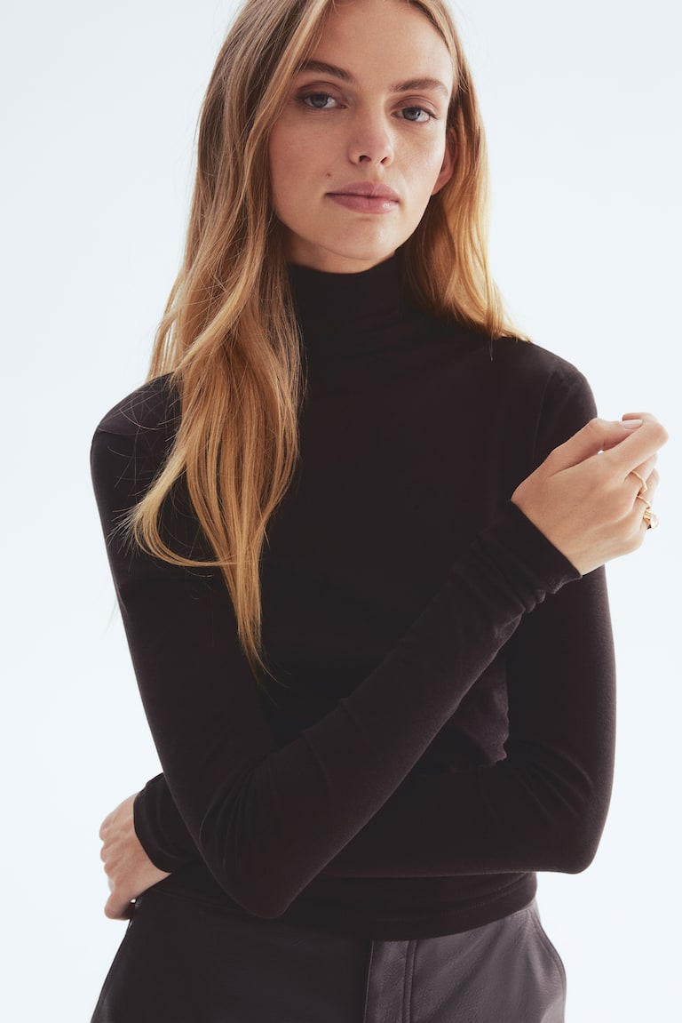 Pima Cotton Turtleneck Top