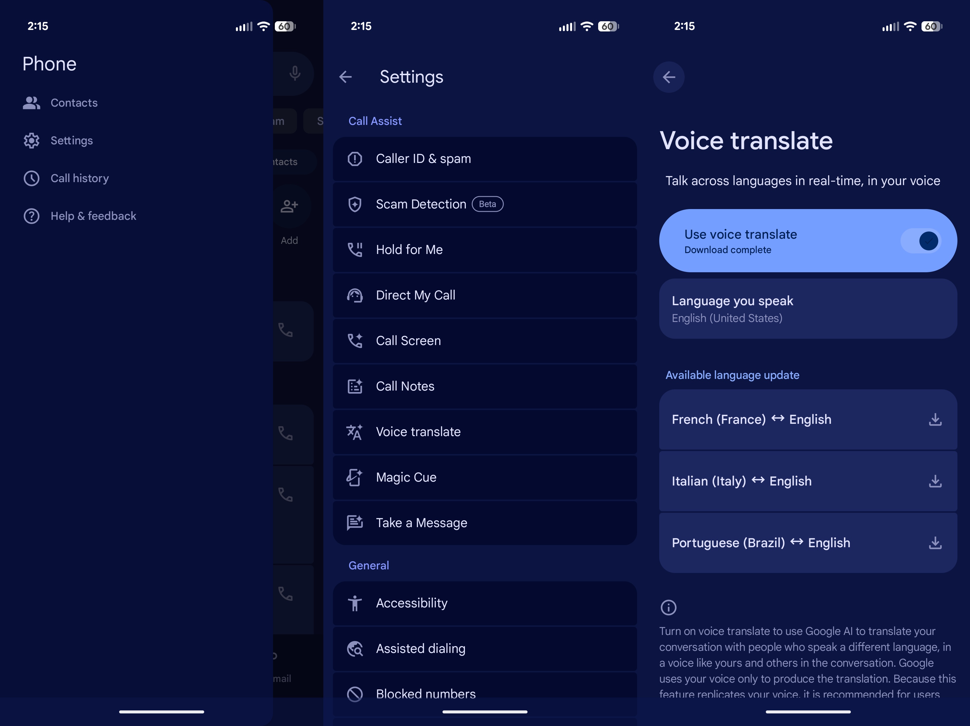 Pixel Voice Translate in phone calls on Pixel 10