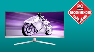 Best gaming monitor on green background.