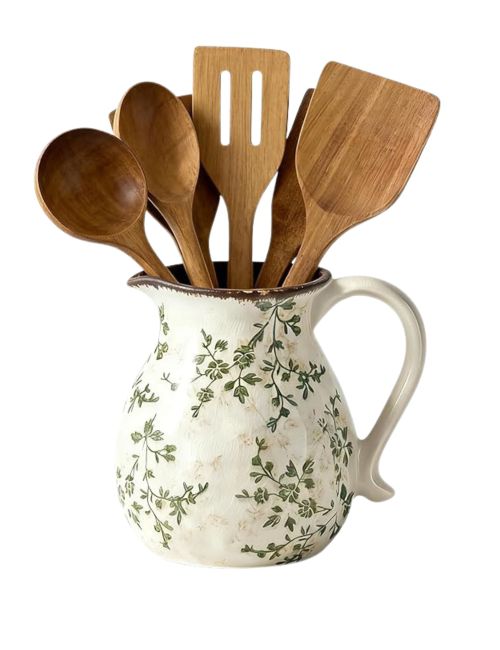 Rustic Ceramic Utensil Holder