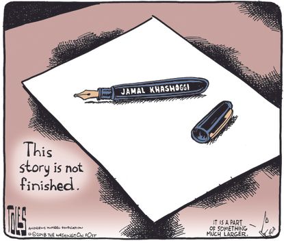 Editorial cartoon U.S. Jamal Khashoggi journalist Saudi Arabia missing