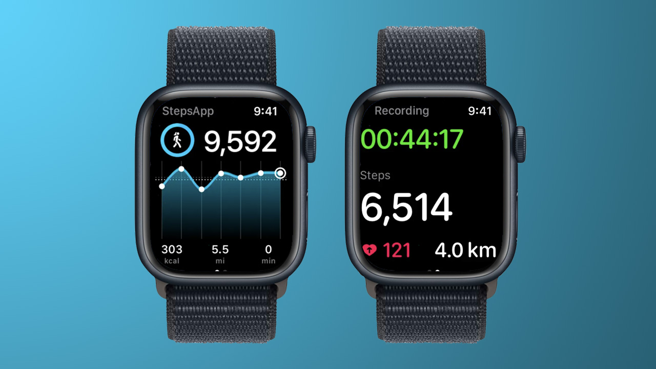 Screenshots of StepsApp Pedometer on Apple Watch