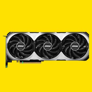 The MSI RTX 4070 Ti Super on a yellow background