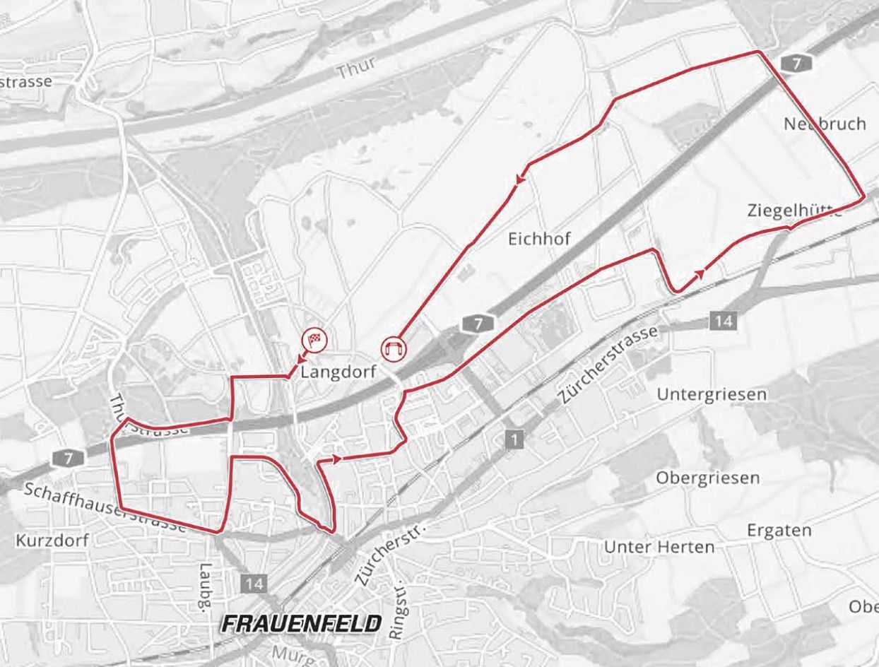Stage 1 map 2021 Tour de Suisse