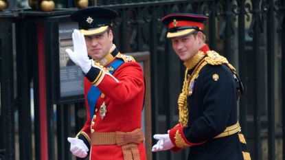 Prince Harry claims he wasn’t Prince William’s best man, seen here together as Prince William arrives to marry Catherine Middleton 