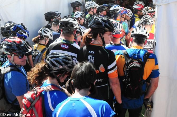 Racers awaiting for their turn to ride a lap for their teams