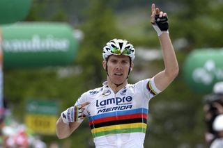 Rui Costa celebrates winning the 2014 Tour de Suisse