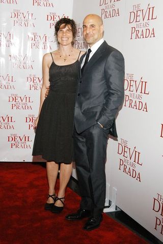 new york city, ny june 19 kate tucci and stanley tucci attend the devil wears prada premier at amc loews lincoln square on june 19, 2006 in new york city photo by scott ruddpatrick mcmullan via getty images