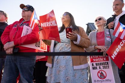 Georgians attend a Hershel Walker Rally