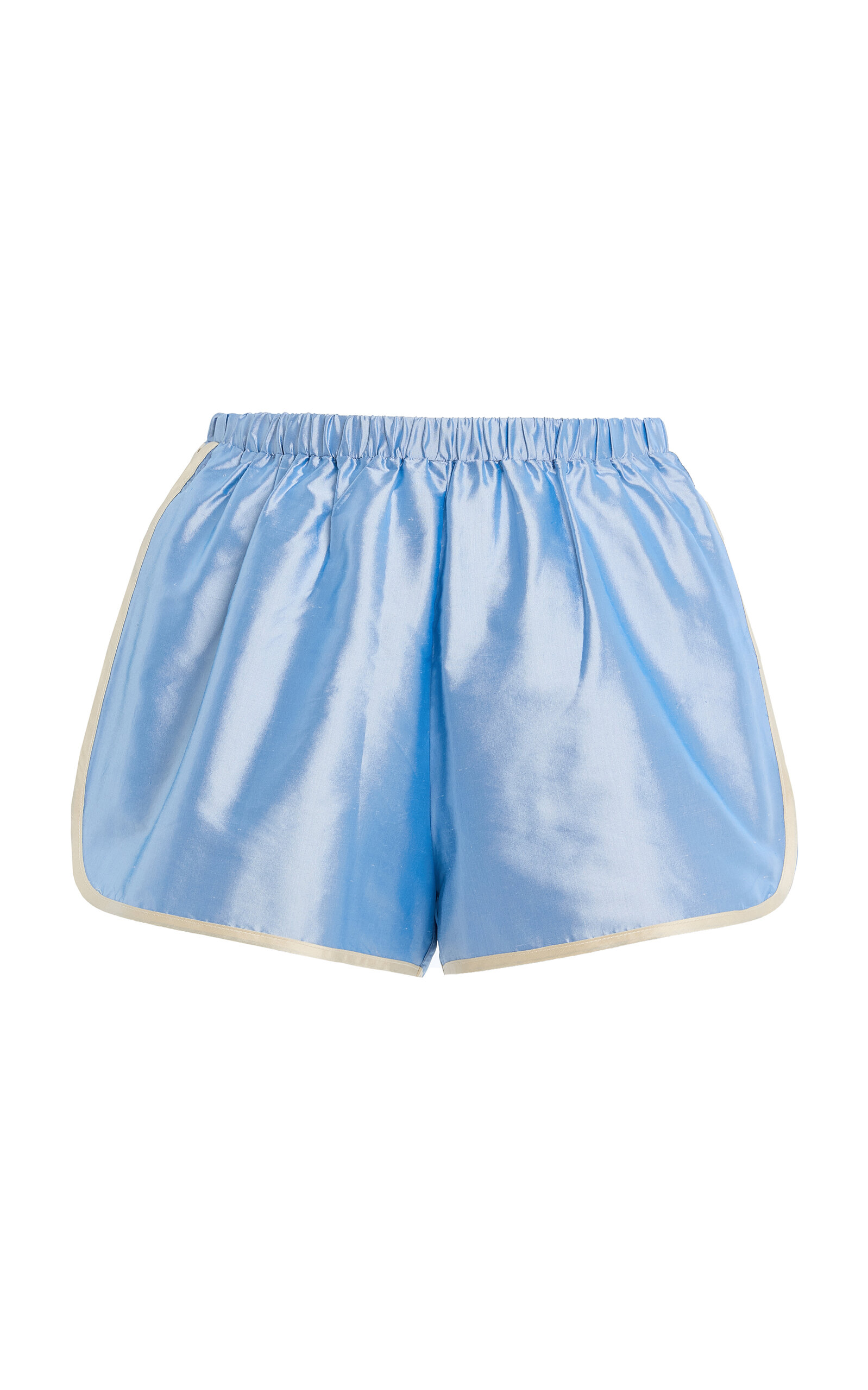 Striped Silk Taffeta Mini Shorts