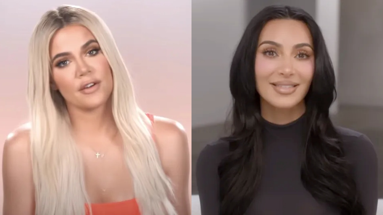 Khloe Kardashian and Kim Kardashian on The Kardashians.