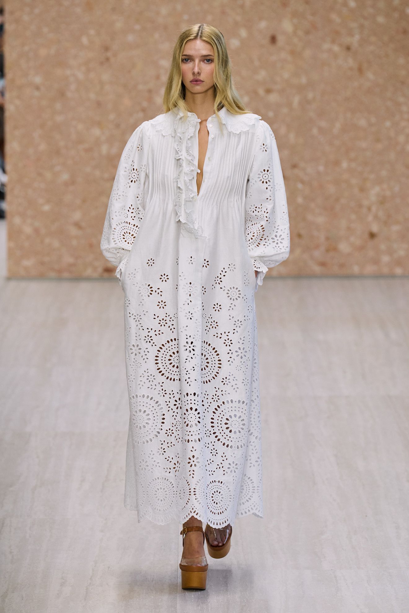 Apple Martin makes her runway debut at the Chloé spring/summer 2027 show during Paris Fashion Week.