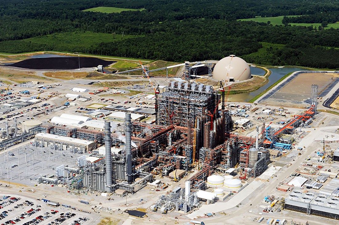 An aerial View of Kemper County Energy Facility in Mississippi.