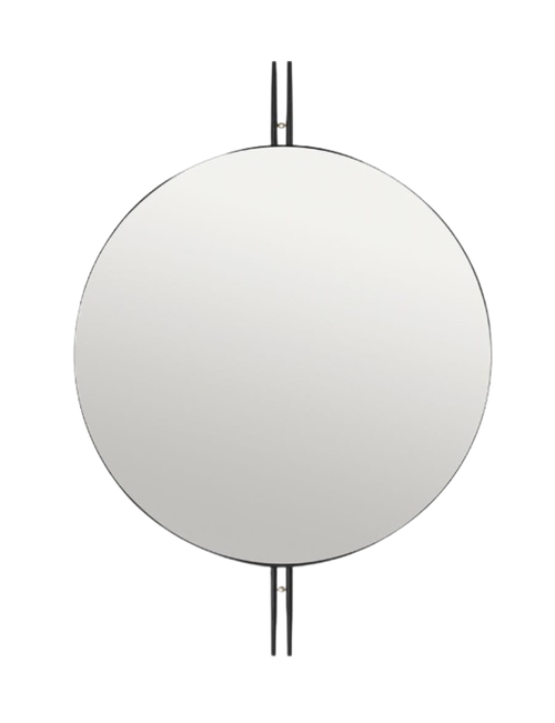 Ioi Wall Mirror Round &Oslash;80cm Black & Brass