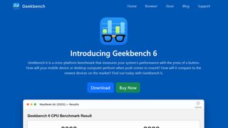 Website screenshot for Geekbench